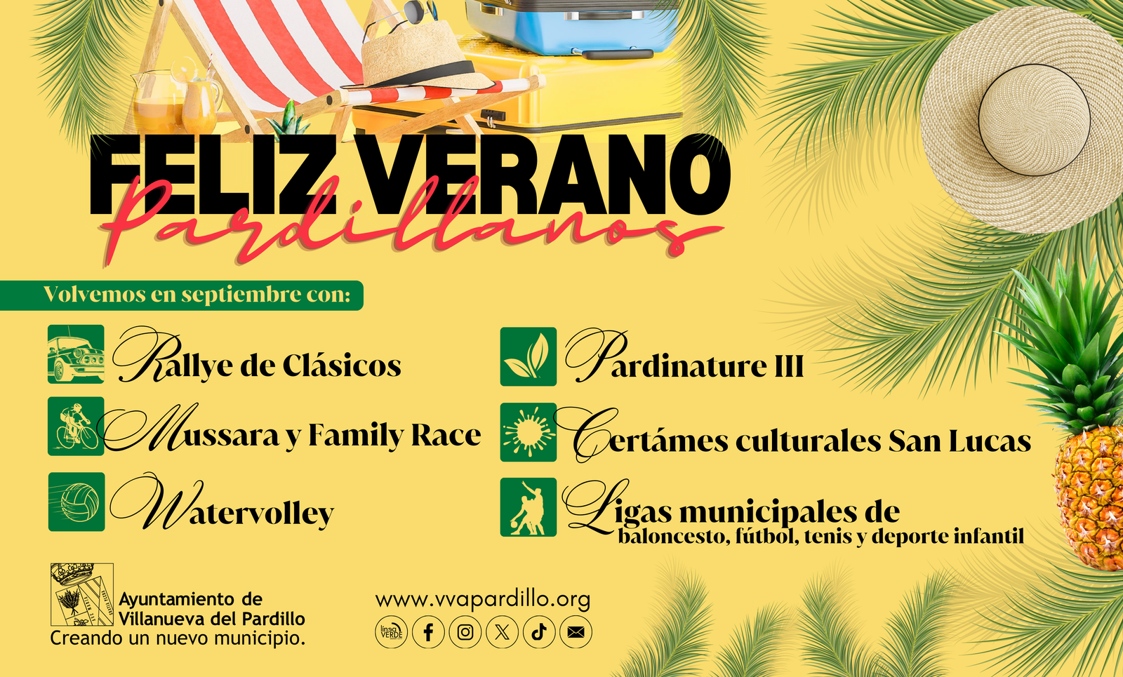 SEPTIEMBRE AGUARDA CON MUCHAS ACTIVIDADES Y EVENTOS ¡FELIZ VERANO PARDILLANOS! 13/08/2024