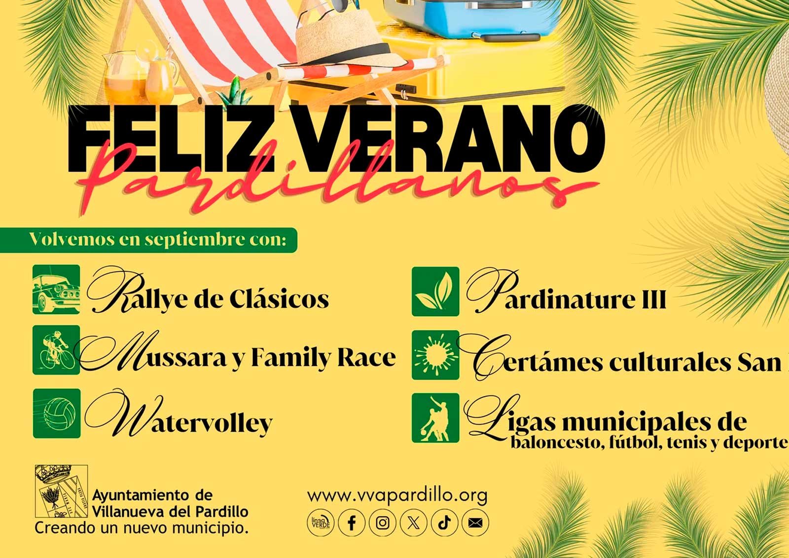 SEPTIEMBRE AGUARDA CON MUCHAS ACTIVIDADES Y EVENTOS ¡FELIZ VERANO PARDILLANOS! 13/08/2024